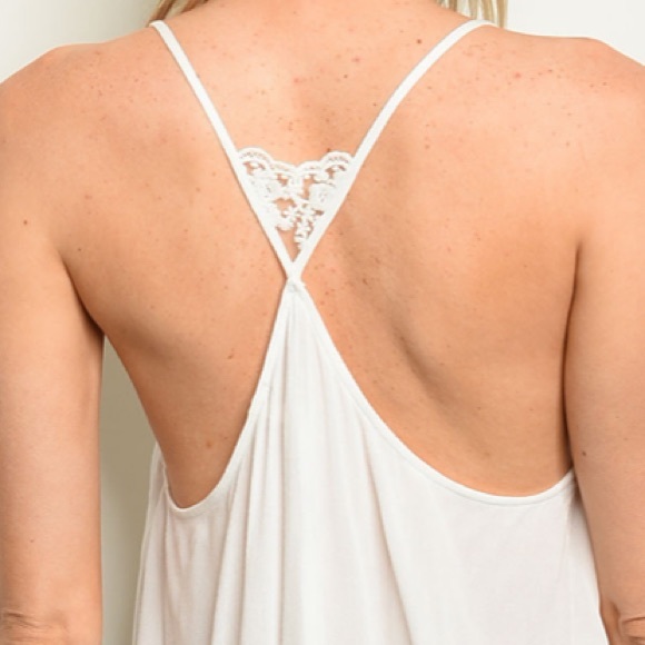 Ivory lace detail camisole tunic blouse - Picture 6 of 8
